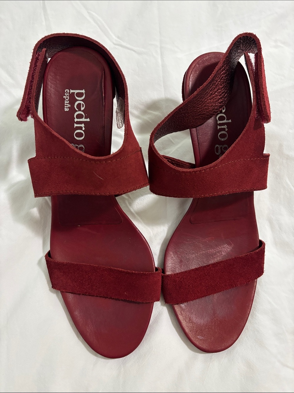 Pedro Garcia Red Suede Strap Sandals